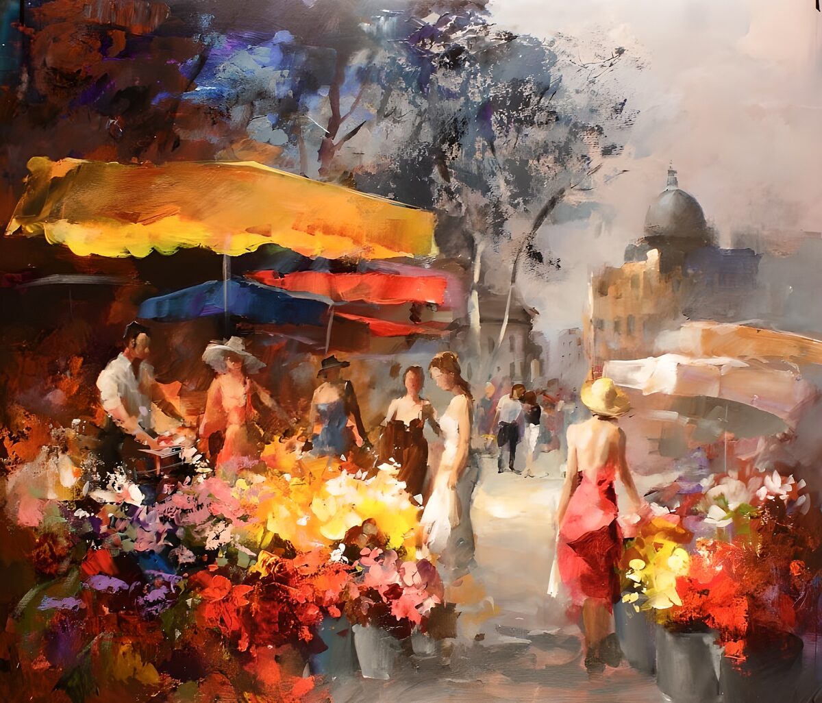 Sommerlicher Trubel auf dem Blumenmarkt