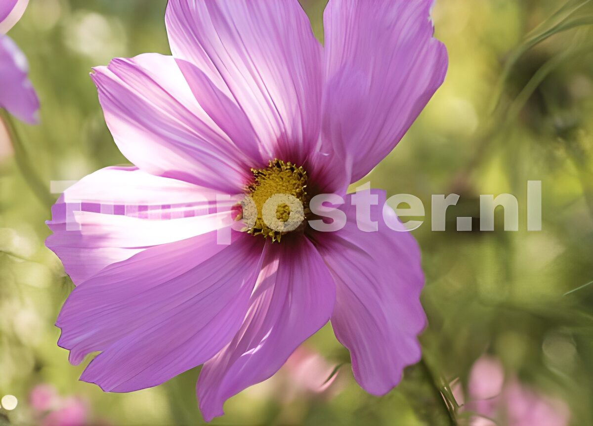 Rosa Kosmee im warmen Sonnenlicht