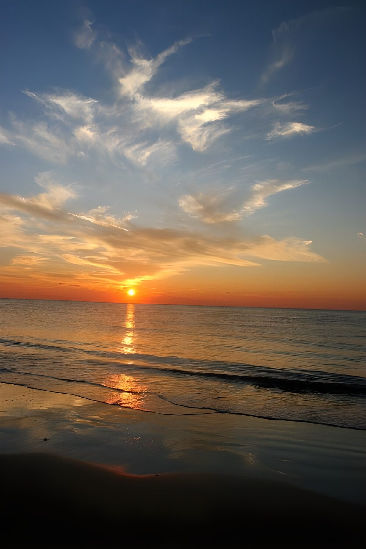 Sonnenuntergang am stillen Meer