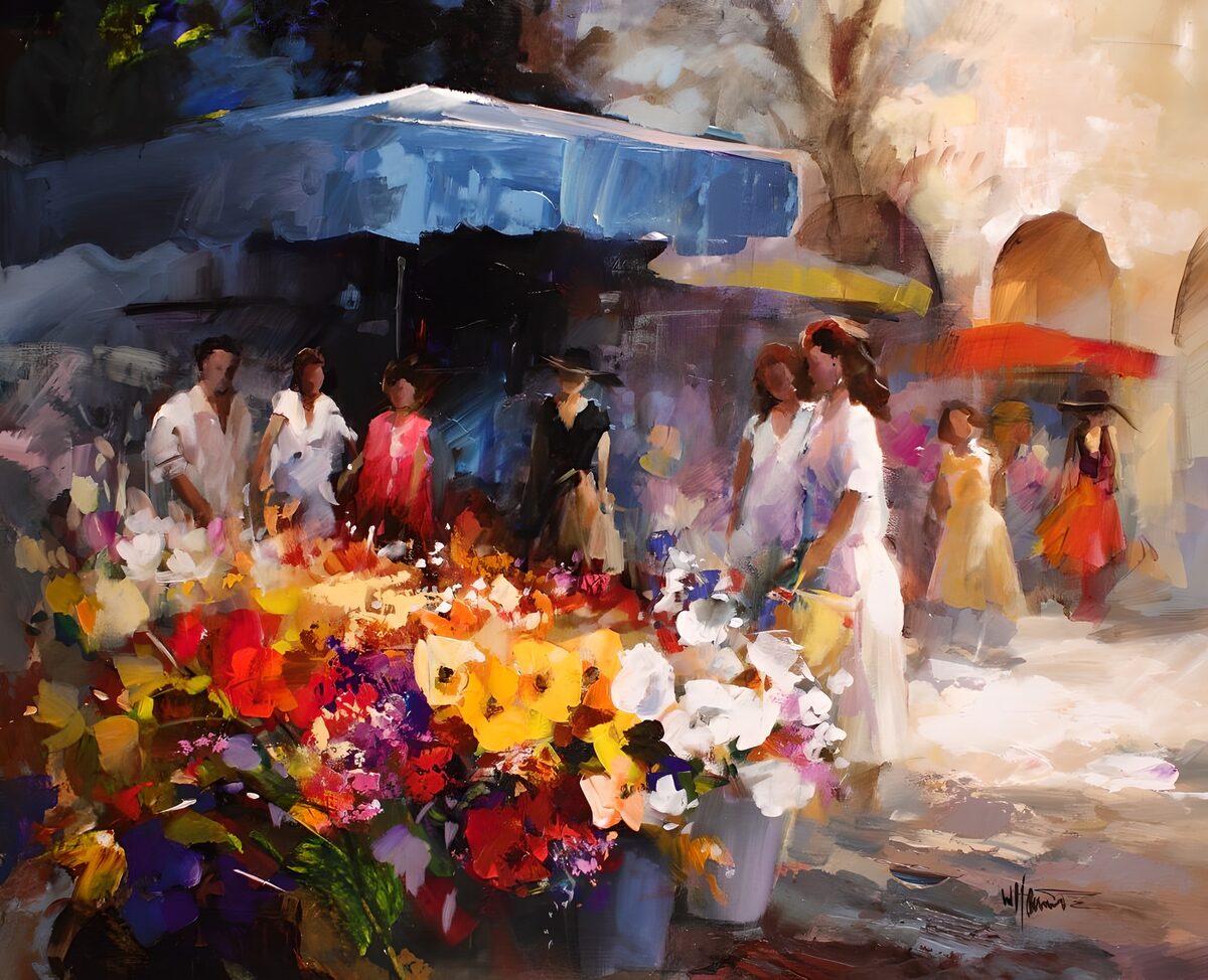 Buntes Treiben auf dem Blumenmarkt