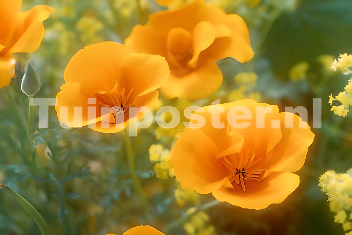 Goldoranger Mohn im warmen Licht