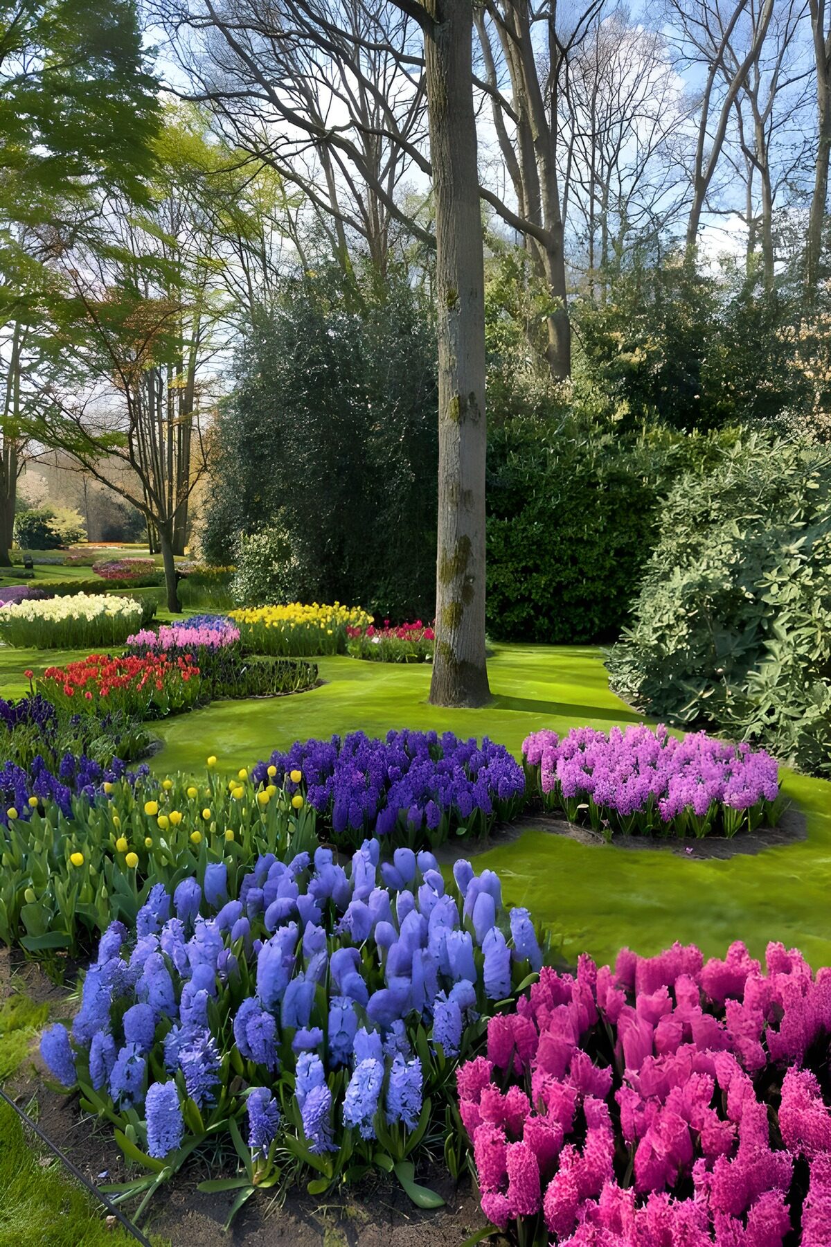 Hyazinthen und Tulpen im Frühlingslicht