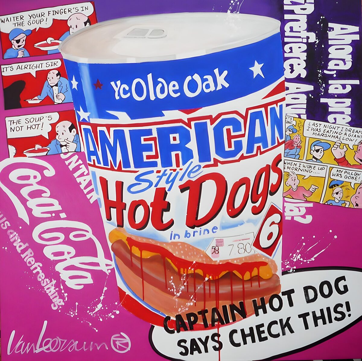 Hotdog-Dose in knalliger Pop-Art