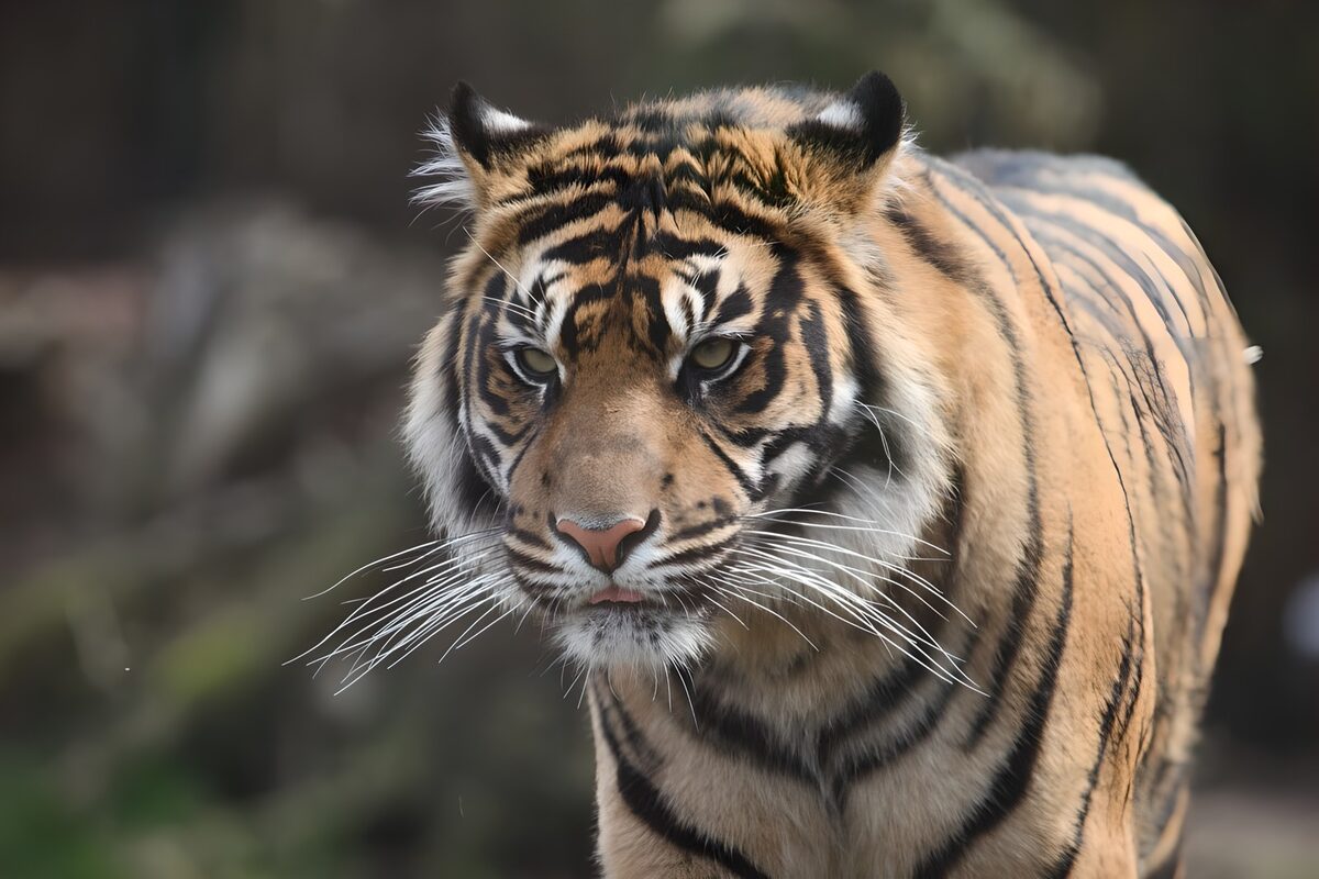 Tigerporträt mit aufmerksamem Blick
