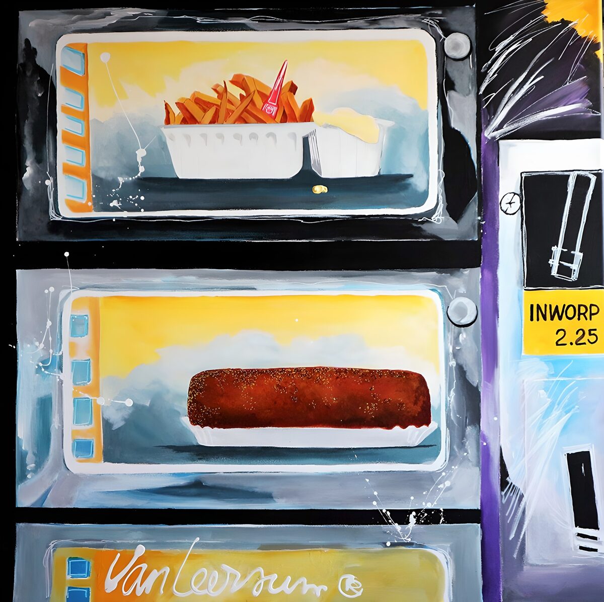 Bunter Snackautomat mit Pommes
