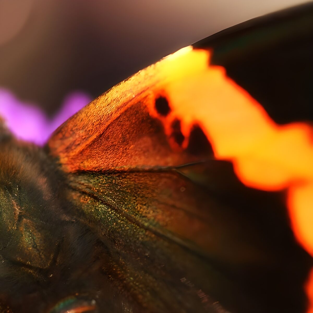 Schmetterlingsflügel in Orange und Schwarz
