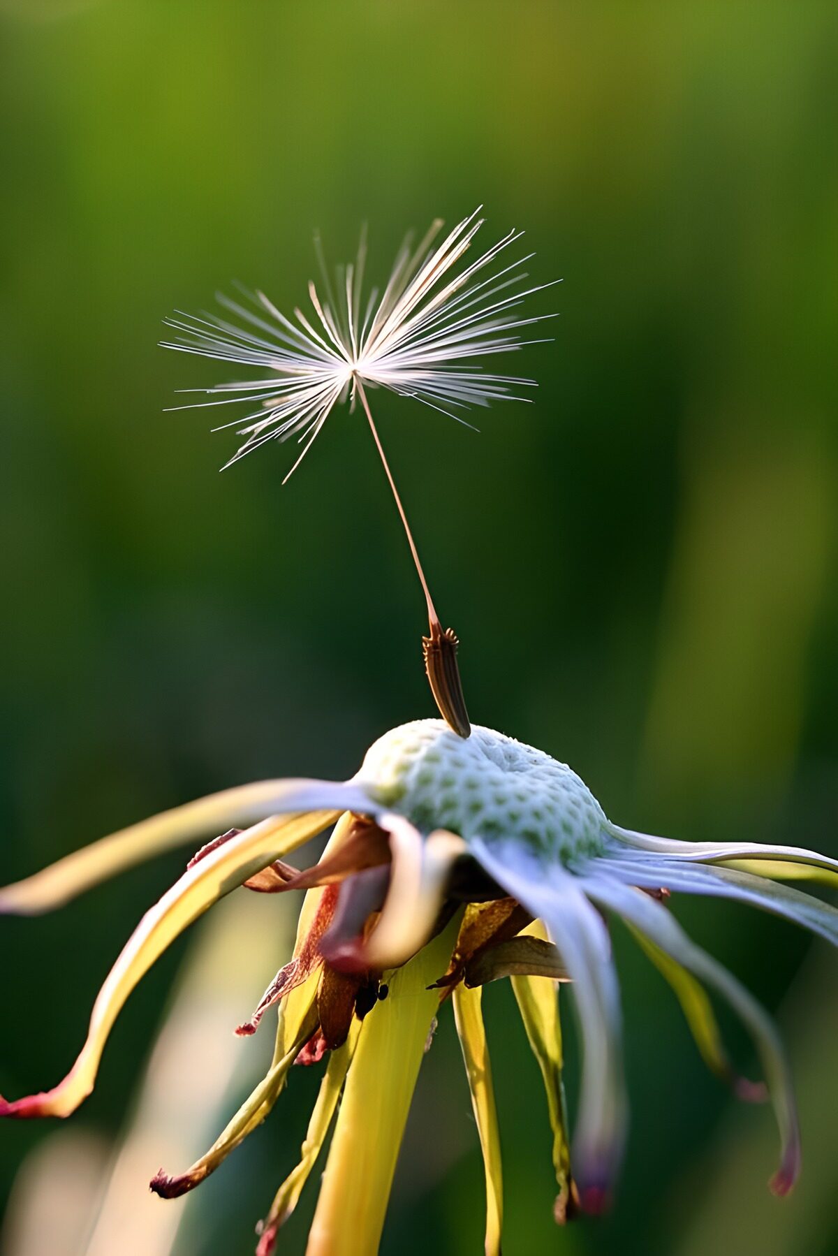 Pusteblume mit einem letzten Samen