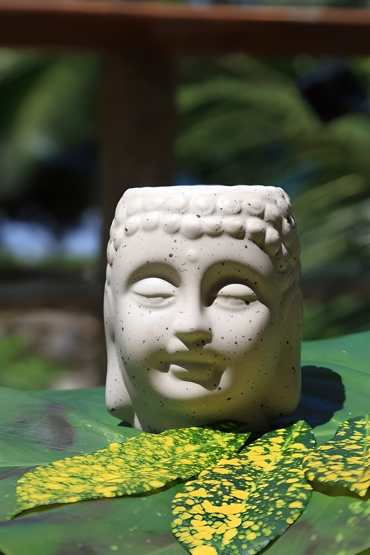 Buddhas Lächeln im Blätterlicht