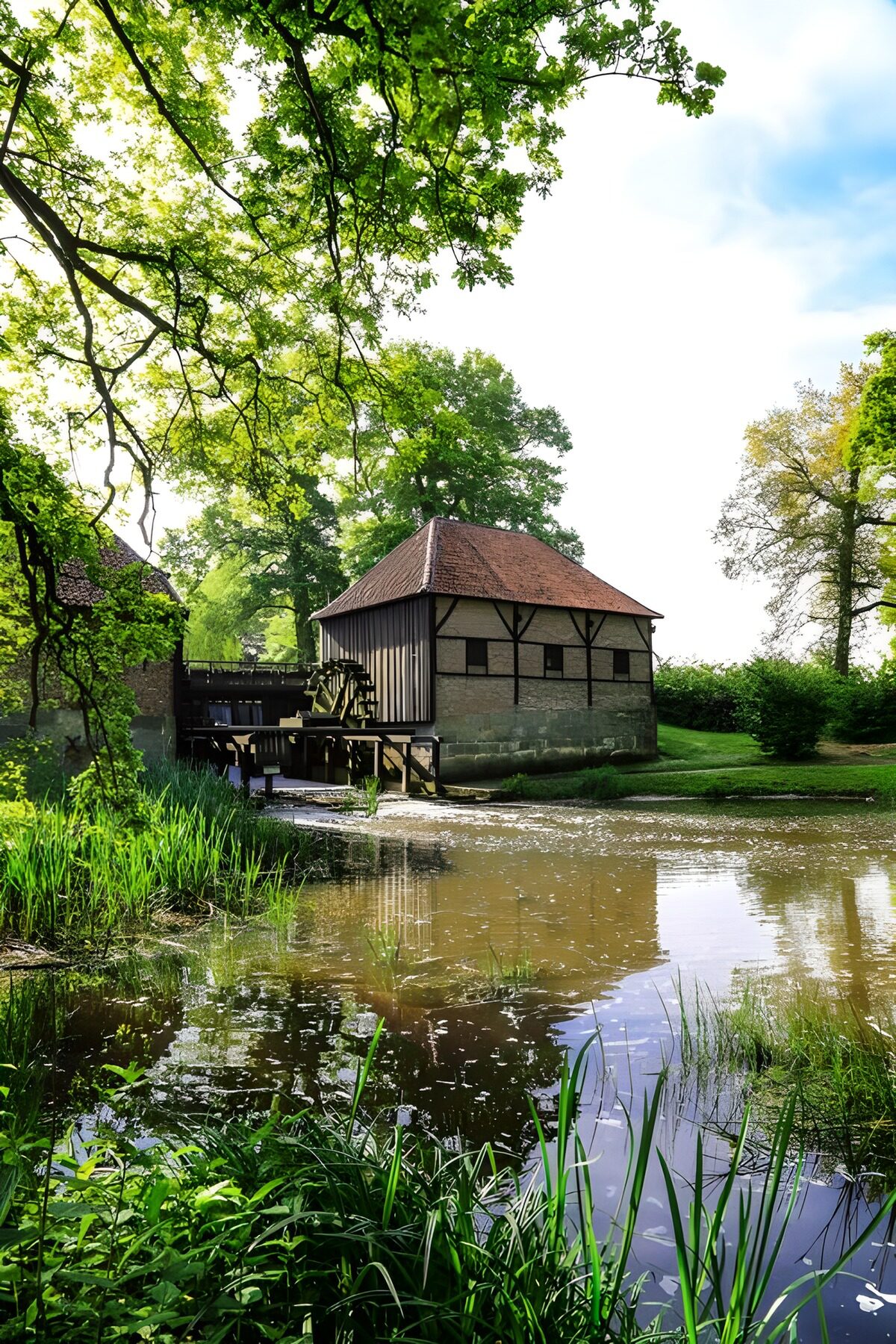 Alte Wassermühle im satten Sommergrün