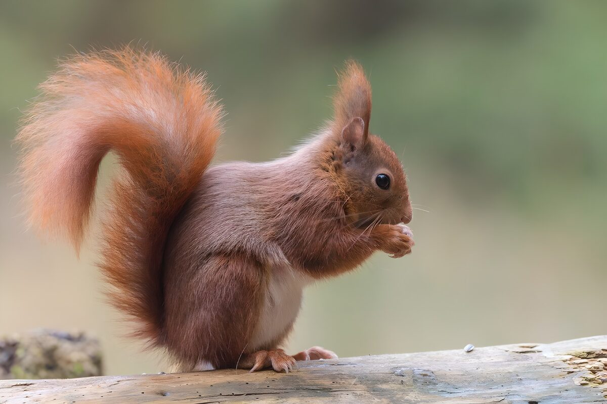 Rotes Eichhörnchen bei einer Pause