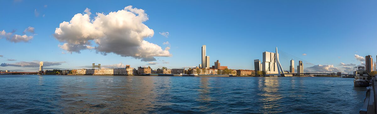 Rotterdams Skyline im warmen Licht
