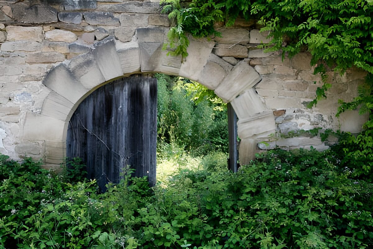 Alter Steinbogen im dichten Grün