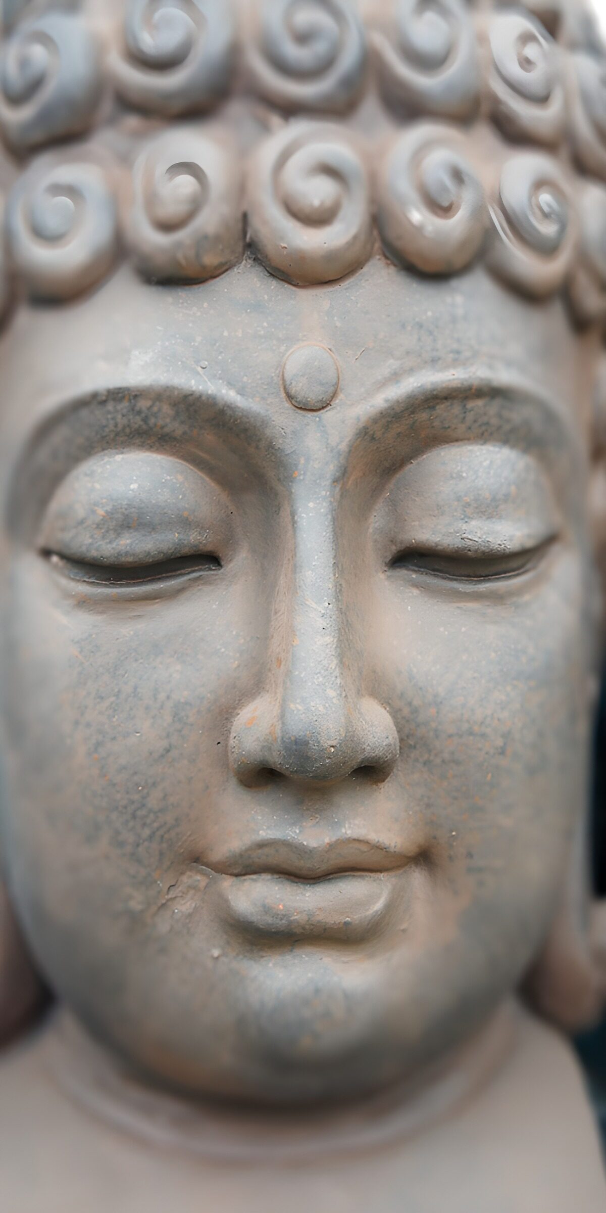 Buddhagesicht mit geschlossenen Augen