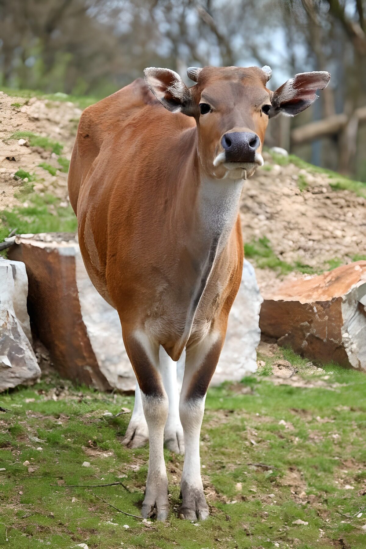 Braunes Rind mit wachem Blick