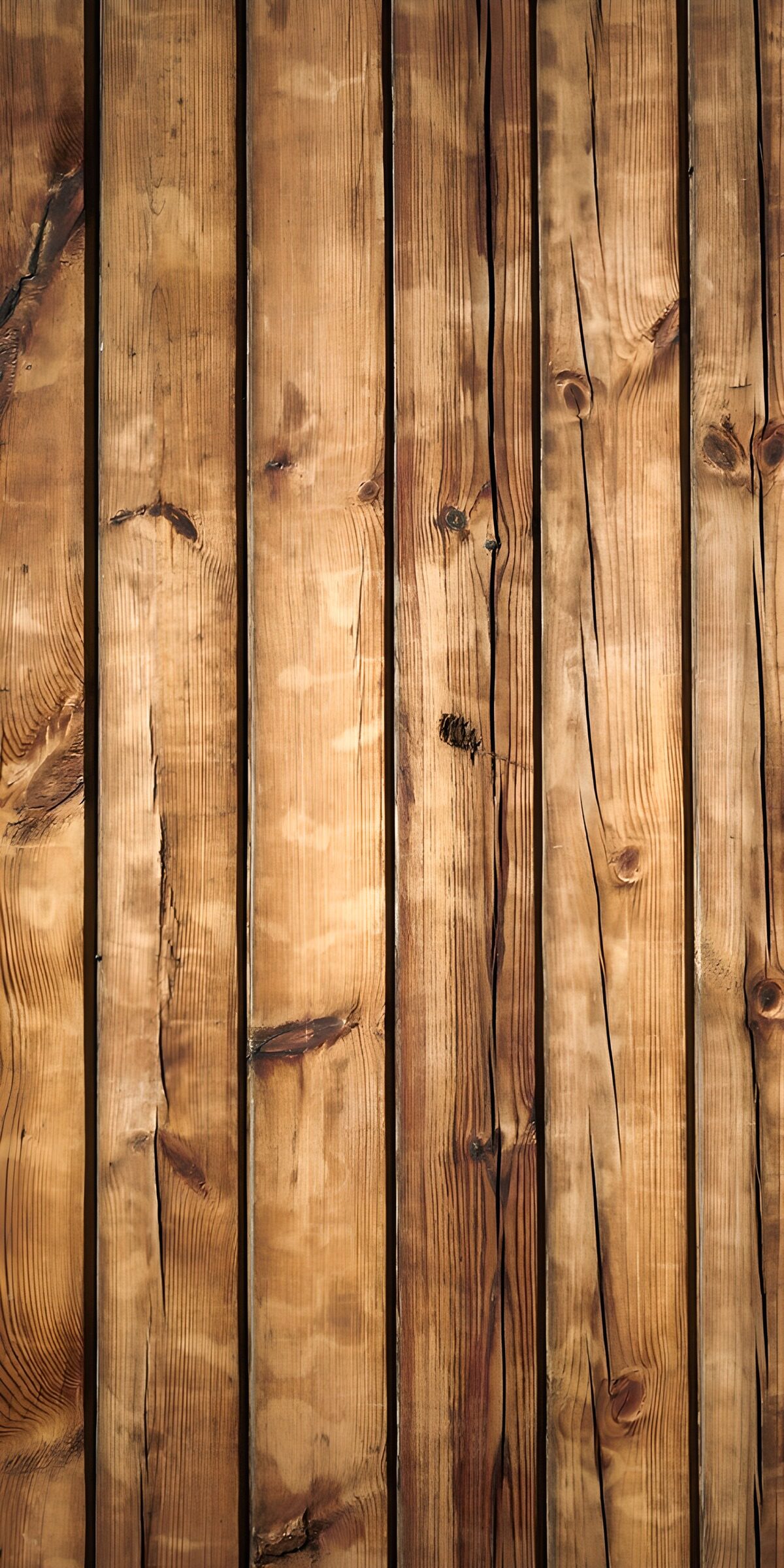 Senkrechte Holzplanken in warmem Braun