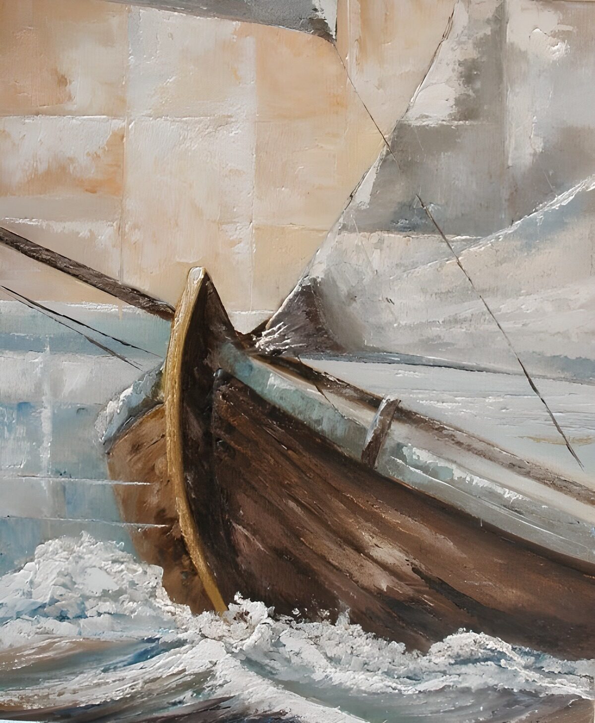 Segelboot in aufgewühlter See