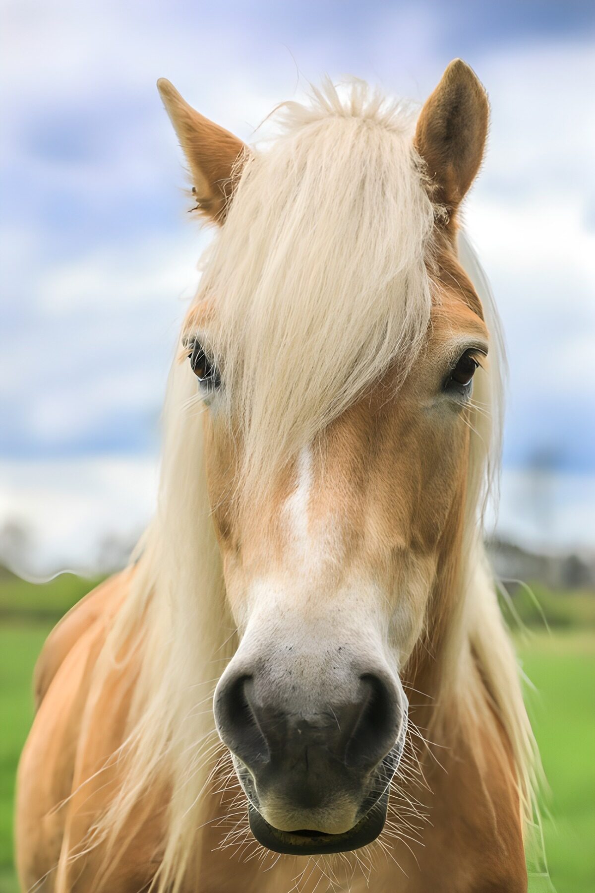 Goldbraunes Pferd mit sanftem Blick